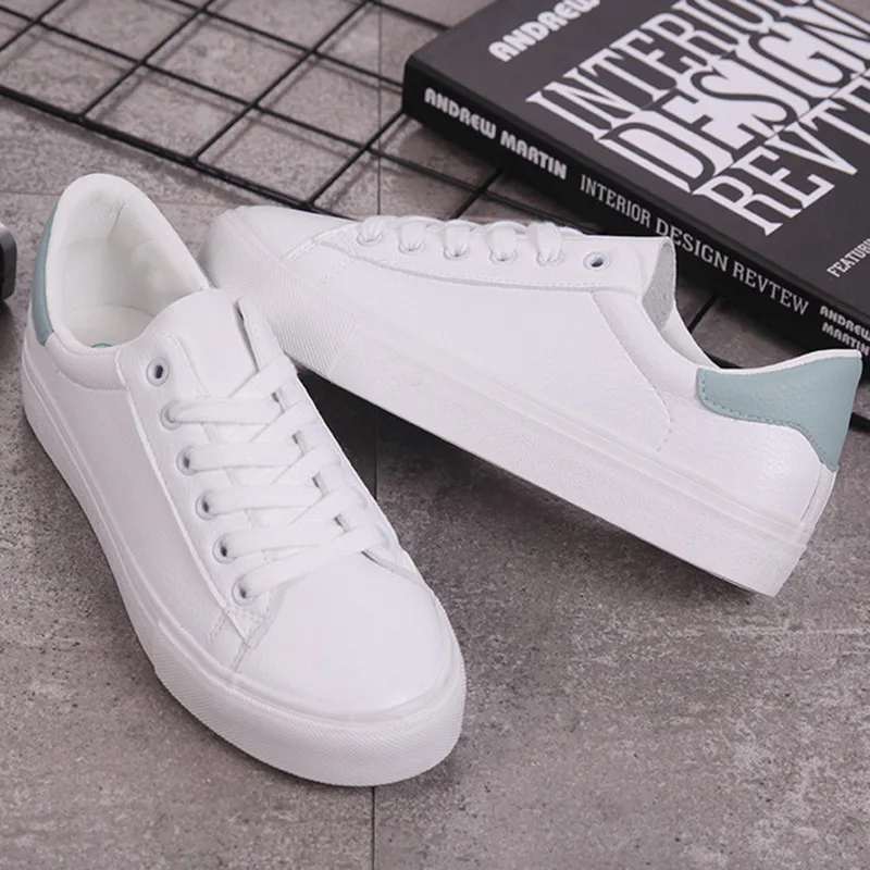 

Women Casual Shoes 2018 White Mesh PU leather Flats Shoes Woman Fashion Breathable Soft Women Sneakers