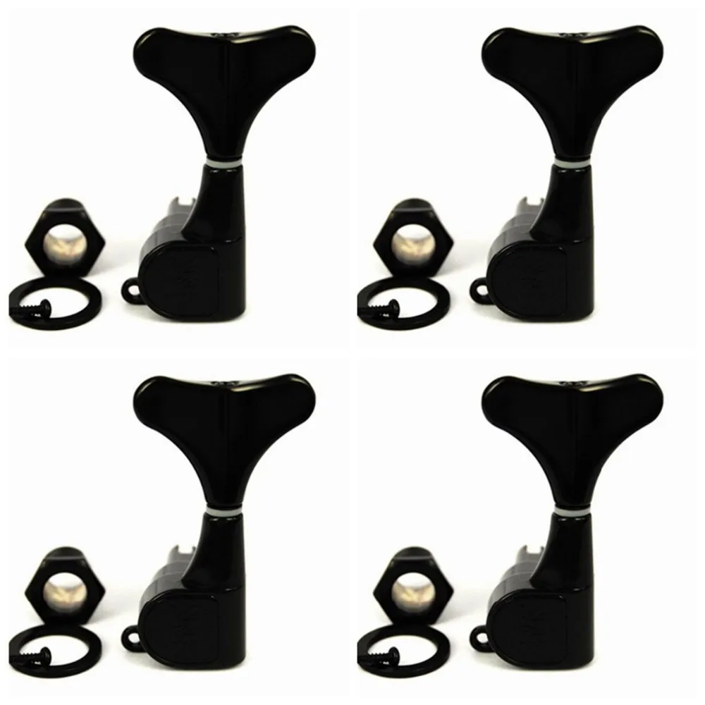 4 Pcs Diecast Bass Tuner Tuning Peg Black Lefty Handed WJB 650 BK New