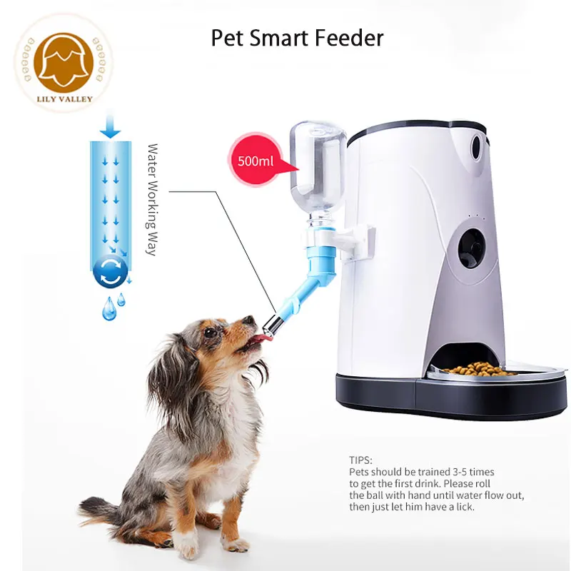 

2018 New Smart Automatic Pet Feeder Cat/Dog Food Dispenser 4L Storage with Camera Real-time Video&Remote Feeding Function Feeder
