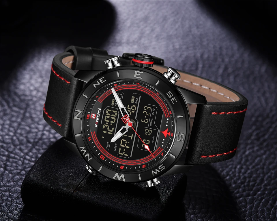 Мужские часы Топ бренд NAVIFORCE мужские модные спортивные часы мужские водонепроницаемые кварцевые цифровые светодиодные часы мужские военные наручные часы