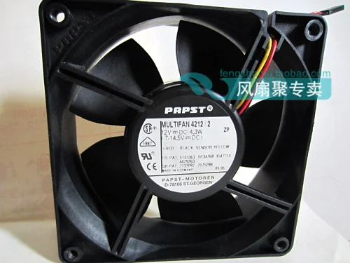 Для PAPST multifan 4212/2 12 см 1238 12038 12*12*3,8 см 120*120*38 мм Размер: 12*12 12 v 4,3 Вт вентилятор охлаждения