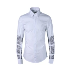 Осенняя новая квадратная Текстура Цифровая печать мужская рубашка с длинными рукавами индивидуальная модная Парикмахерская рубашка мужская