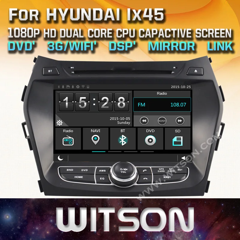 Автомобильный DVD плеер WITSON GPS для HYUNDAI IX45/SANTA FE новая технология + пленочный экран