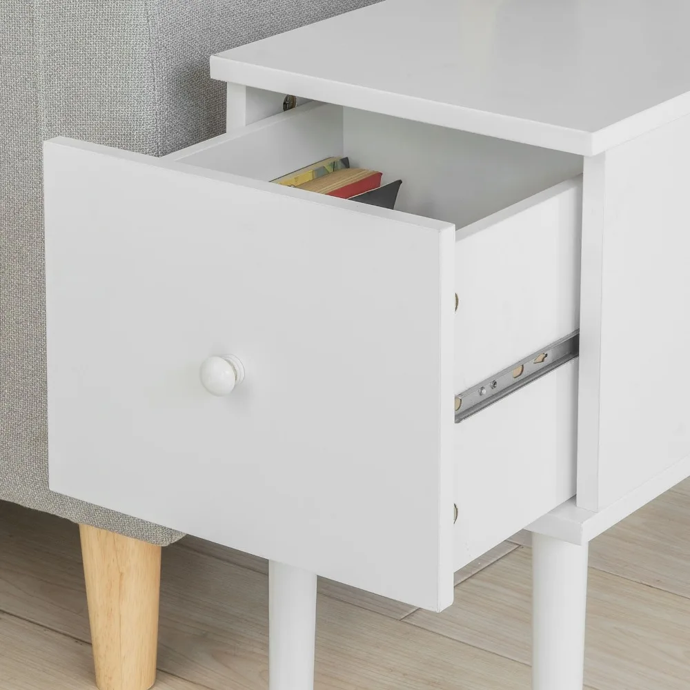 SoBuy FBT60-W, Side Table Coffee End Table on Solid Wood Legs with Drawer Living Room Furniture SoBuy FBT60-W, Side Table Coffee End Table on Solid Wood Legs with Drawer Living Room Furniture