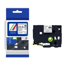 PUTY HSe-251 термоусадочная трубка 23,6 мм черный на белом для Brother HSE251 HS251 HS-251 для печати 2:1 трубки маркировки Кабельное волокно