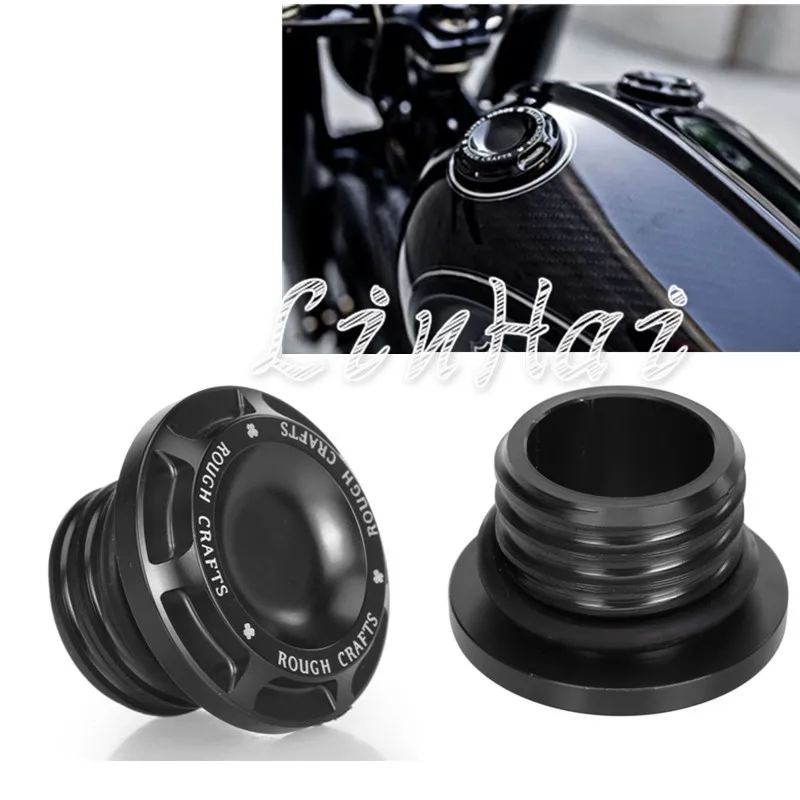 

Motorcycle Black CNC Aluminum Rough Crafts Aluminum Fuel Gas Oil Cap For Harley Sportster XL 1200 883 1996-2014
