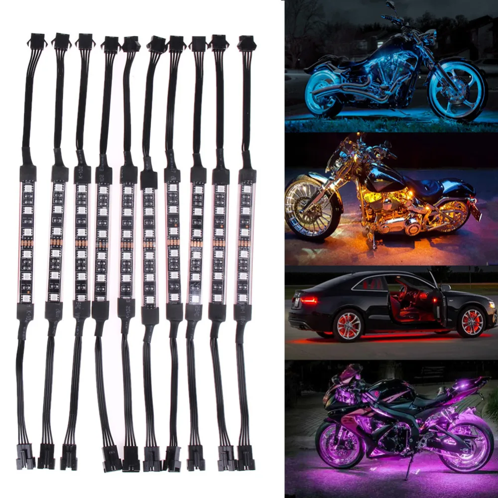 60 LED Wireless Remote Control Motorcycle Light Kit RGB Flexible Light