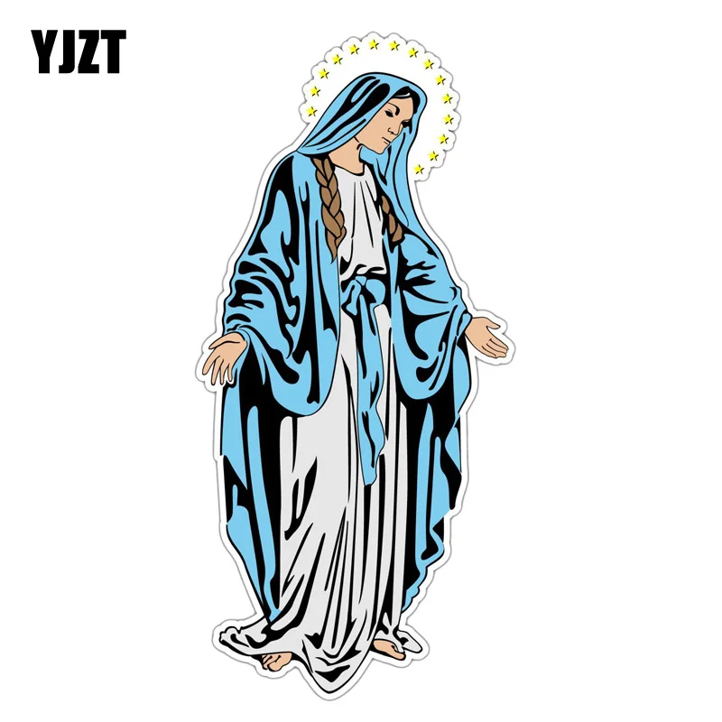 

YJZT 7.1CM*15.2CM Saint Mary Jesus Mother God PVC Motorcycle Car Sticker 11-00373