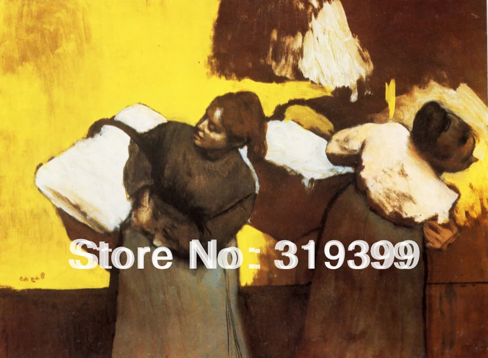 

Oil Painting Reproduction on Linen Canvas,Laundresses Carrying Linen in Town ,Free DHL FAST Shipping,100%handmade