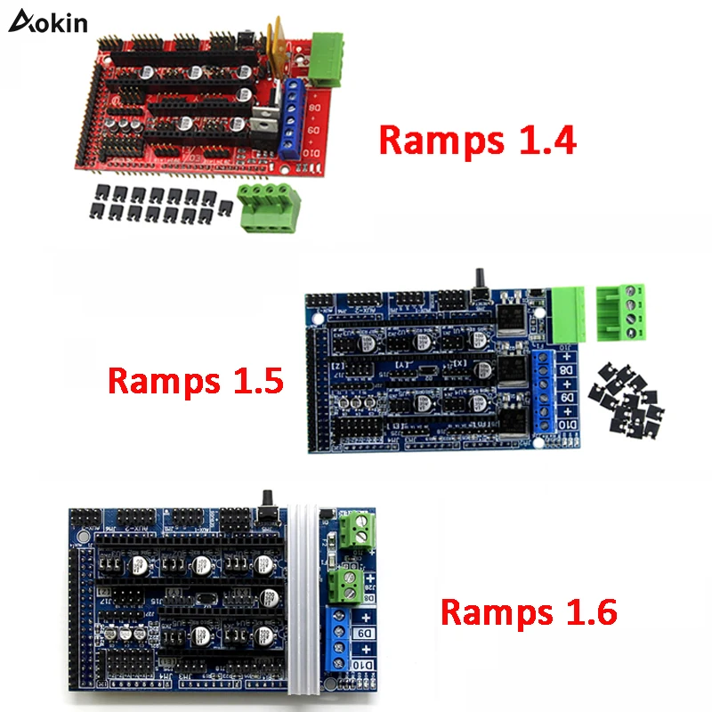 Aokin التعليات 1.4 تحكم Ramps 1.6 التوسع لوحة تحكم مع غرفة تبريد ترقية Ramps 1.4 1.5 لاردوينو 3D طابعة مجلس