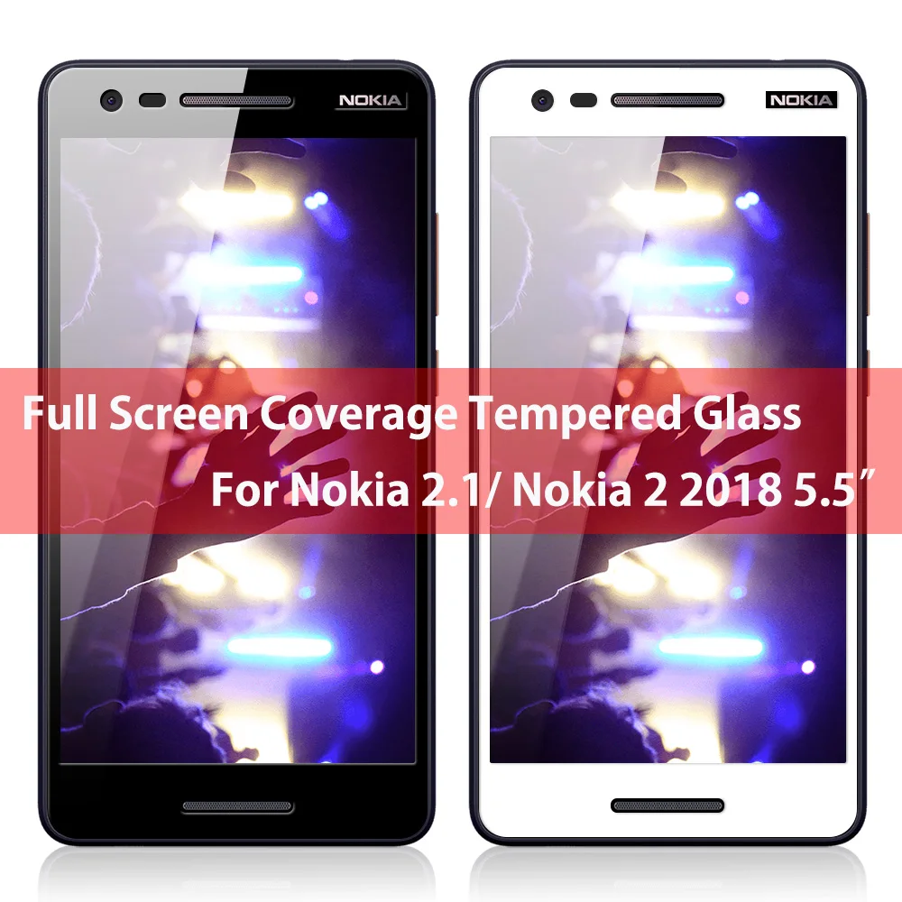 KNO1395_1_Full Screen Cover Tempered Glass for Nokia 2.1 Nokia 2 2018 5.5 inch