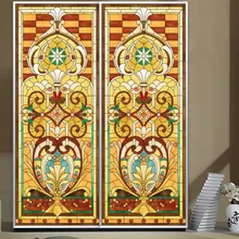 Пользовательский размер Высший сорт Винтаж искусство в европейском стиле прозрачный самоклеящийся окна Стекло наклейки "фильмы" бумага двери Стикеры s H1004