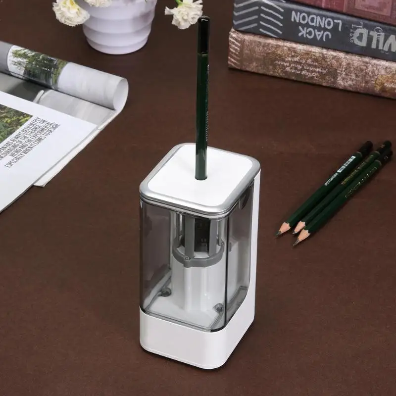 

Electric Pencil Sharpener High Quality Automatic Electronic And One Hole Plug In Use Safety For Kids Stationery Supplies