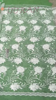 

French tulle lace embroidery french net lace fabric 5 yards per piece guipure lace fabric with sequins