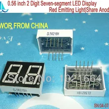 10 шт./лот)(светодиодный дисплей) 0,56 дюймов 2 цифры 7 сегментный красный светодиодный дисплей общий 10 контактов анод цифровой дисплей