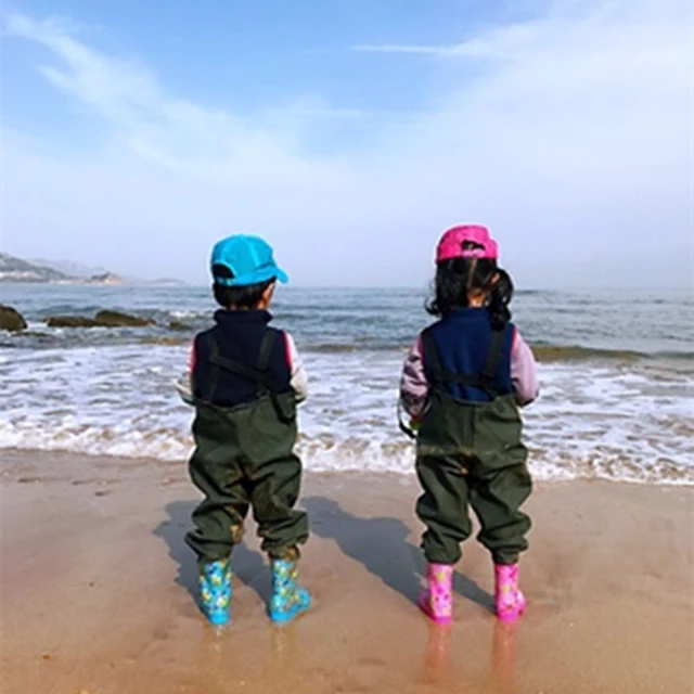 Waterproof Clothes Kids Beach Boots Fishing Anti-dirty Fork Rain Pants  Suspender Wading Shoes Waist Trousers