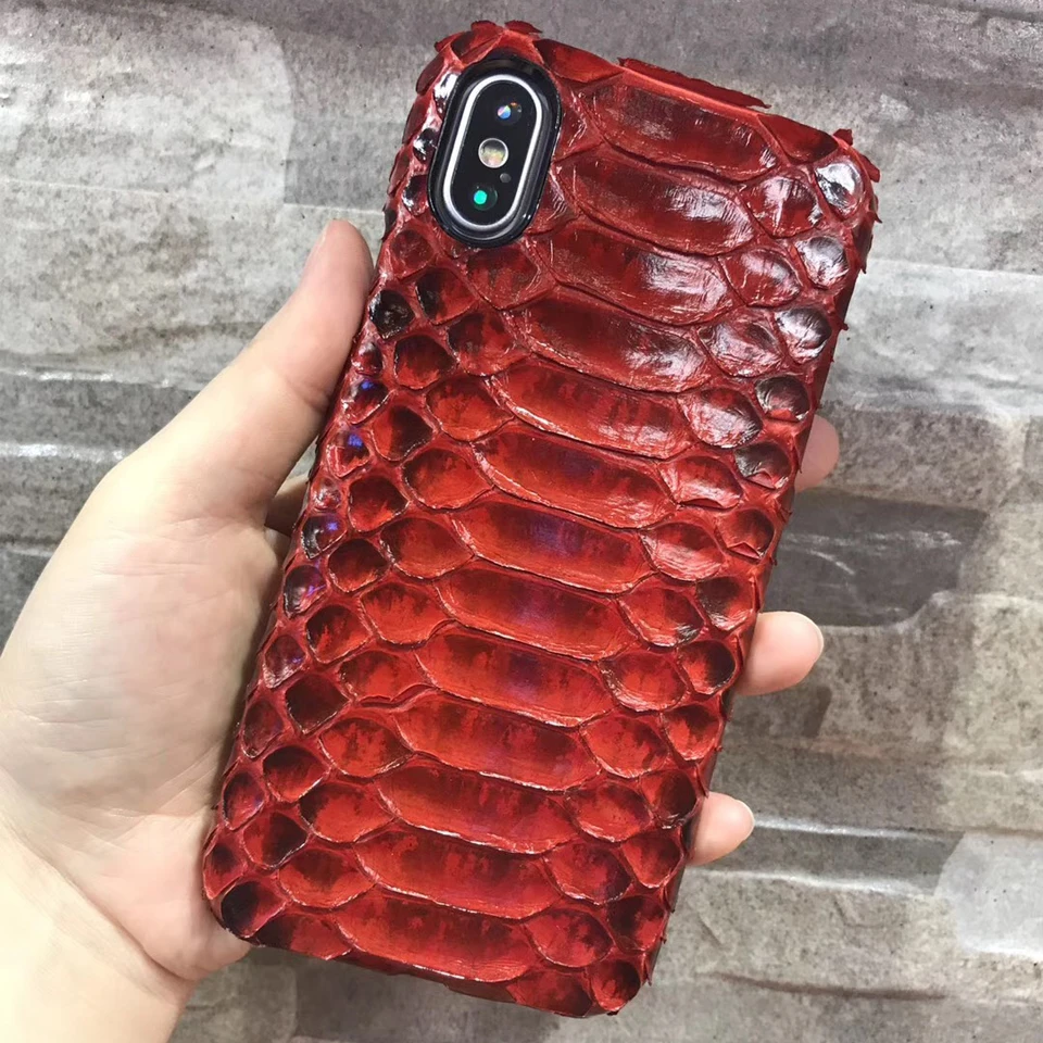 Luxury Genuine Python Skin Leather Case For iPhone X