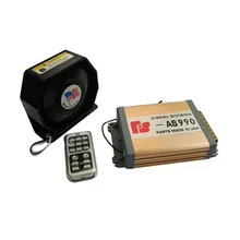 200W AS990 Gold Car Police Siren 18 Tones Signal Division Amplifier Ultra Slim Metal Speaker Car Electrinic Loudspeaker