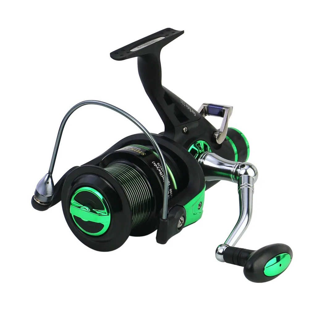 Carrete giratorio en la pesca de la carpa con delantera y trasera doble arrastre de sistema de freno de Baitrunner rollo 4 + 1 DE ACERO INOXIDABLE rodamientos de bolas