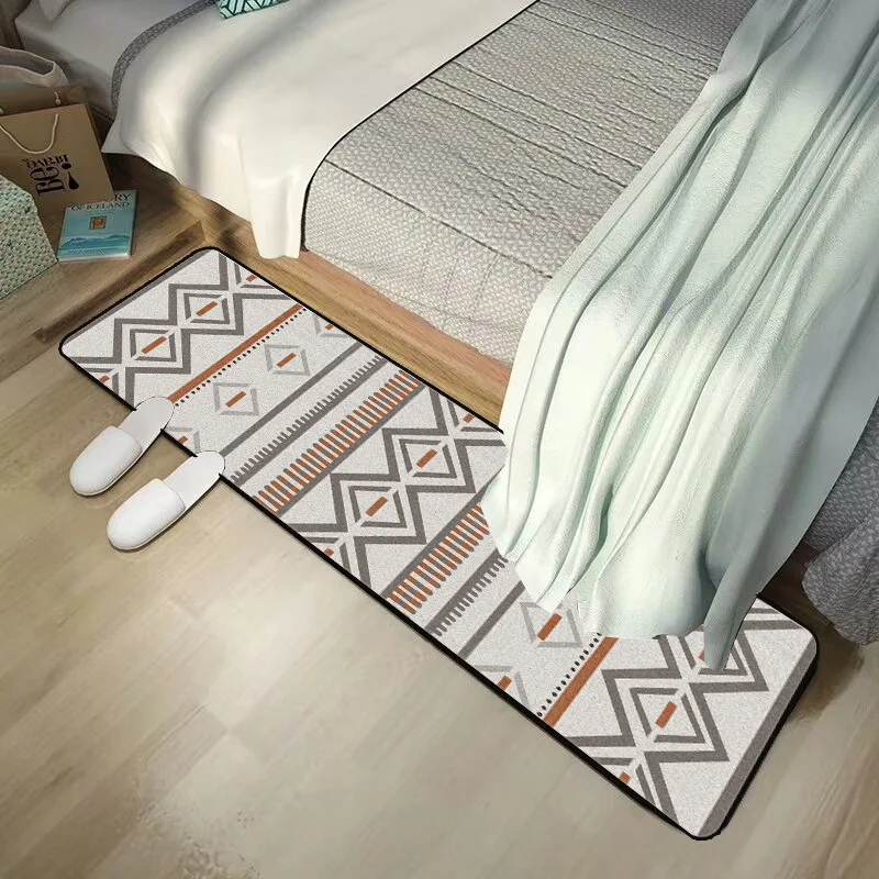 Модный этнический стиль серый оранжевый богемный геометрический кухонный коврик входной коврик напольный коврик для спальни длинные кровати одеяло коврики