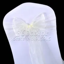 100 шт слоновой кости отвесные органзы стул пояса чехлы с бантом свадебные вечерние украшения