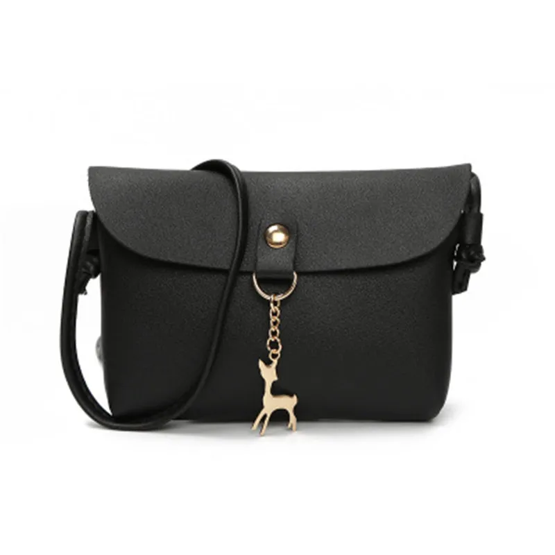 LITTHING أكياس للنساء 2019 جديد حقيبة كتف الأزياء يد الهاتف محفظة جميل الغزلان قلادة الصلبة حقيبة بو الجلود Crossbody حقيبة