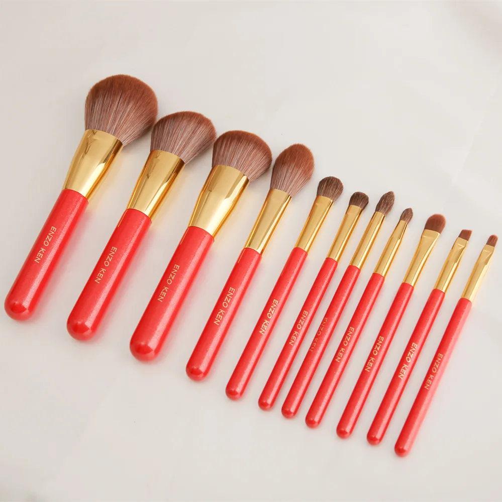 

ENZO KEN Profession Makeup Brushes Set 11pcs Synthetic Hair Orange Red makeup brush set