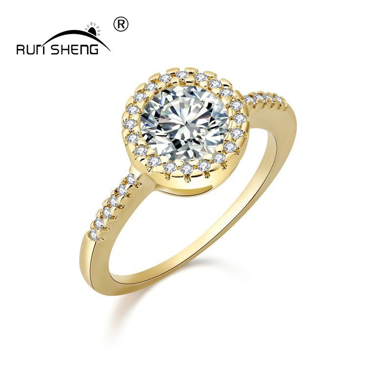 High Quality Fashion Jewelry Gold /White Round Cubic Zirconia