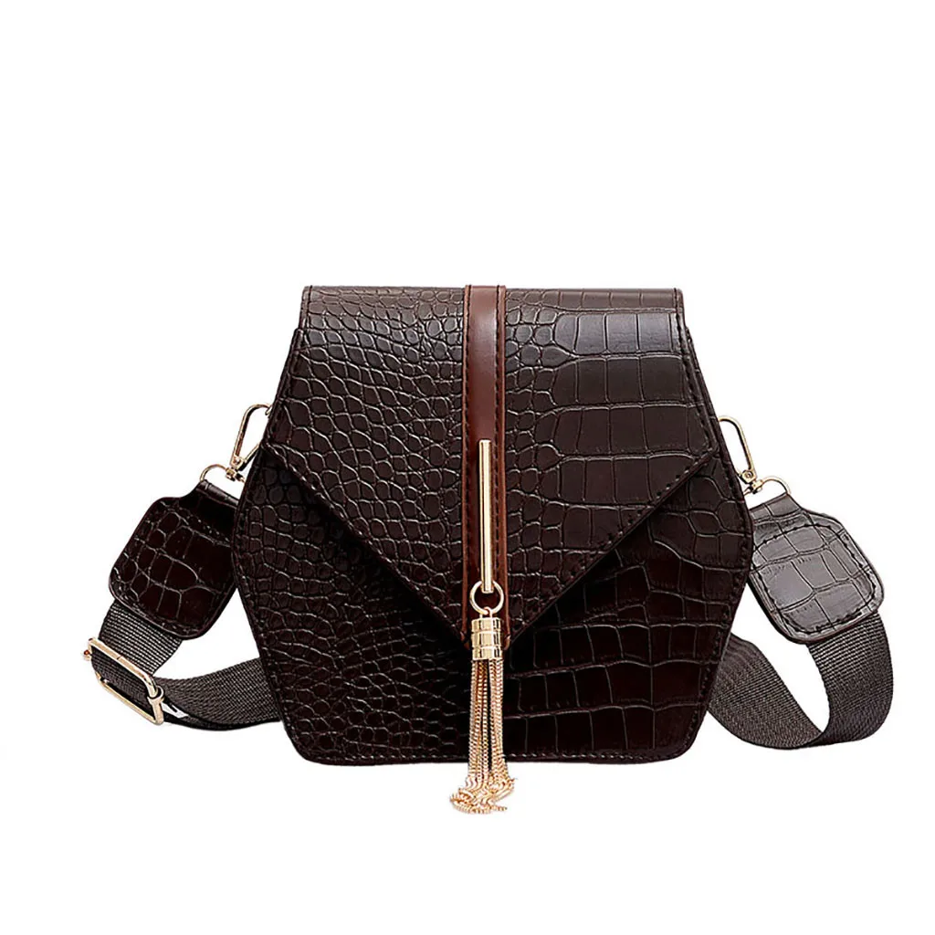 

new Korean fashion trend stone pattern buckle small square shoulder bag across wild ladies Kate bag Crocodile skin