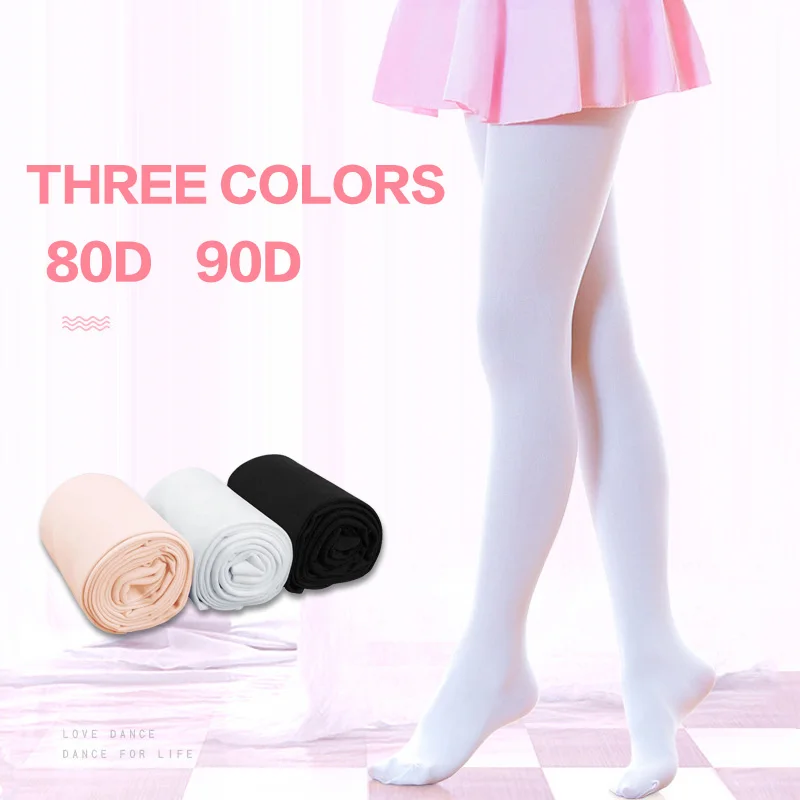 

Ballet Dance Pantyhose Girls Children 80D 90D Nude Black White Footless Kid Tights Nylon Leggings