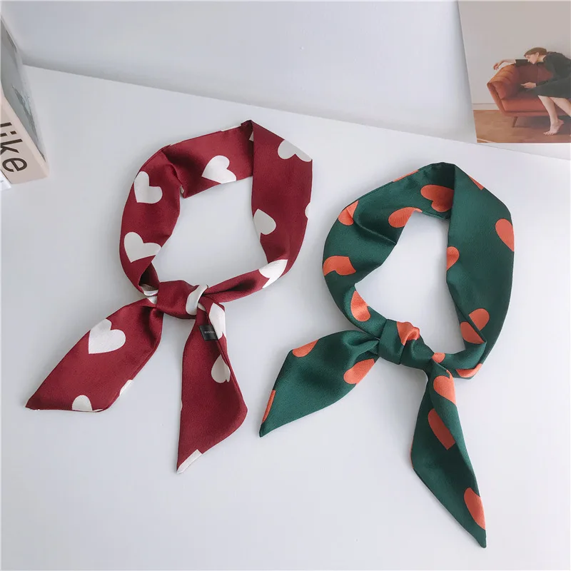 

Luna&Dolphin Women Long Scarf 86x6cm Cat Love Chiffon Silk Scarves Bohemia Plaid Tie Scarf Headband Bag Ribbon Flower Choker