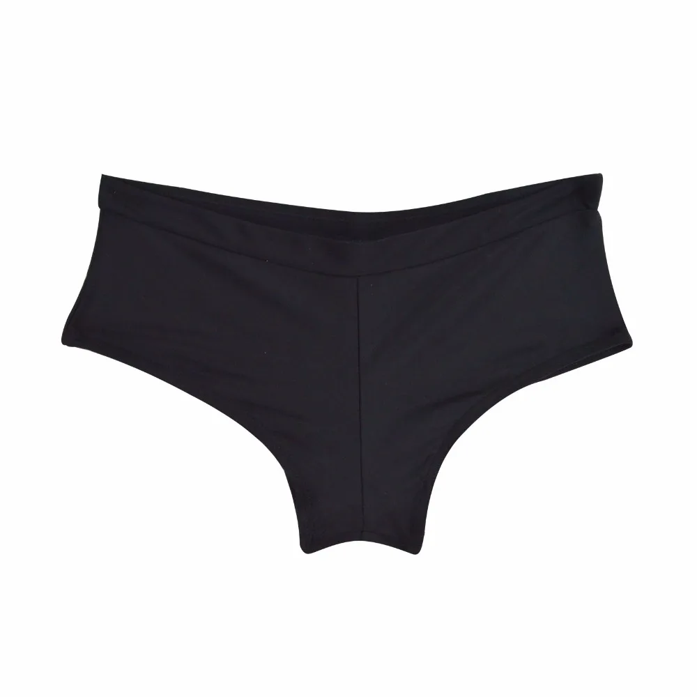 

Women Bikini Bottoms in Two-Piece Separates Mid Waist Bikini Solid Print Striped Bathing Suit High Quality Sexy Swimwear Women