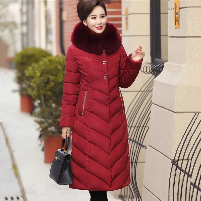 2018 Winter Jacket Women Plus Size 5XL Middle-aged Womens Parkas Thicken Warm Hooded Coats Long Female Winter Women's Jackets