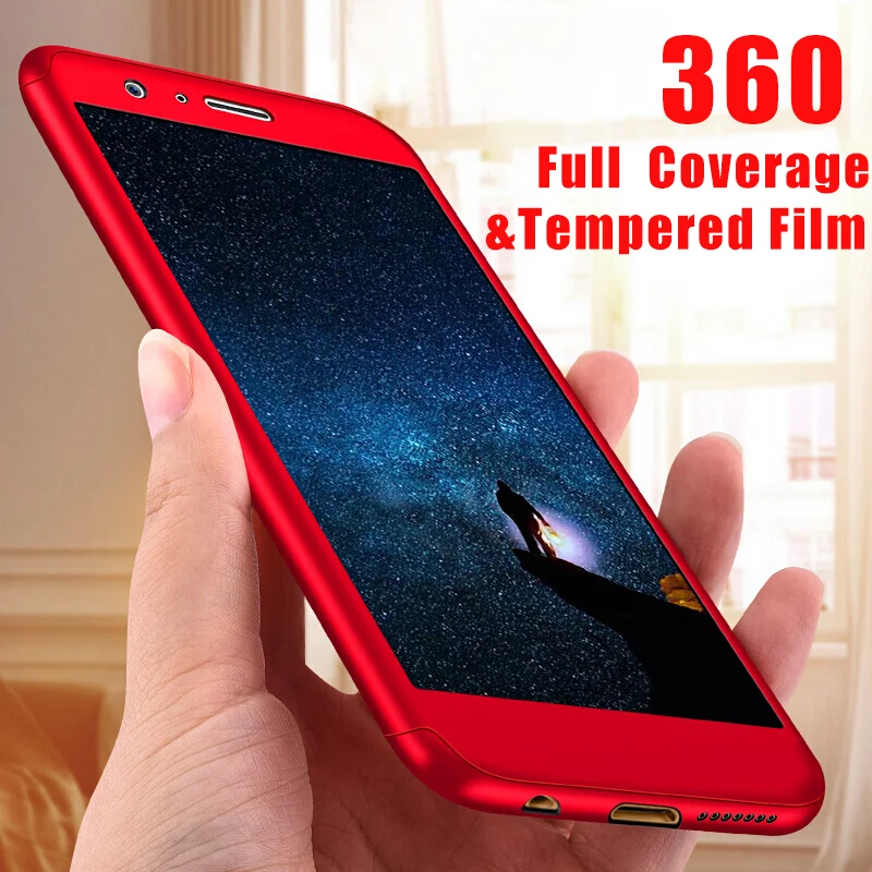 RHR Роскошный 360 градусов полный чехол для телефона Huawei P8 P9 P10 P20 Lite Plus PC защитный Pro