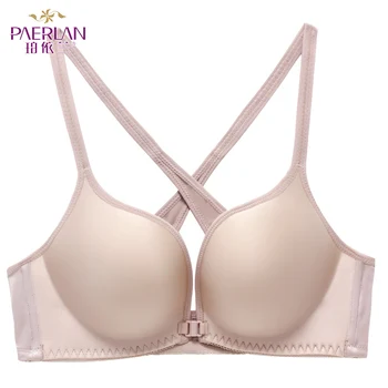 

PAERLAN women's underwear solid color adjustable push high underwear sexy backless cross back seamless bra