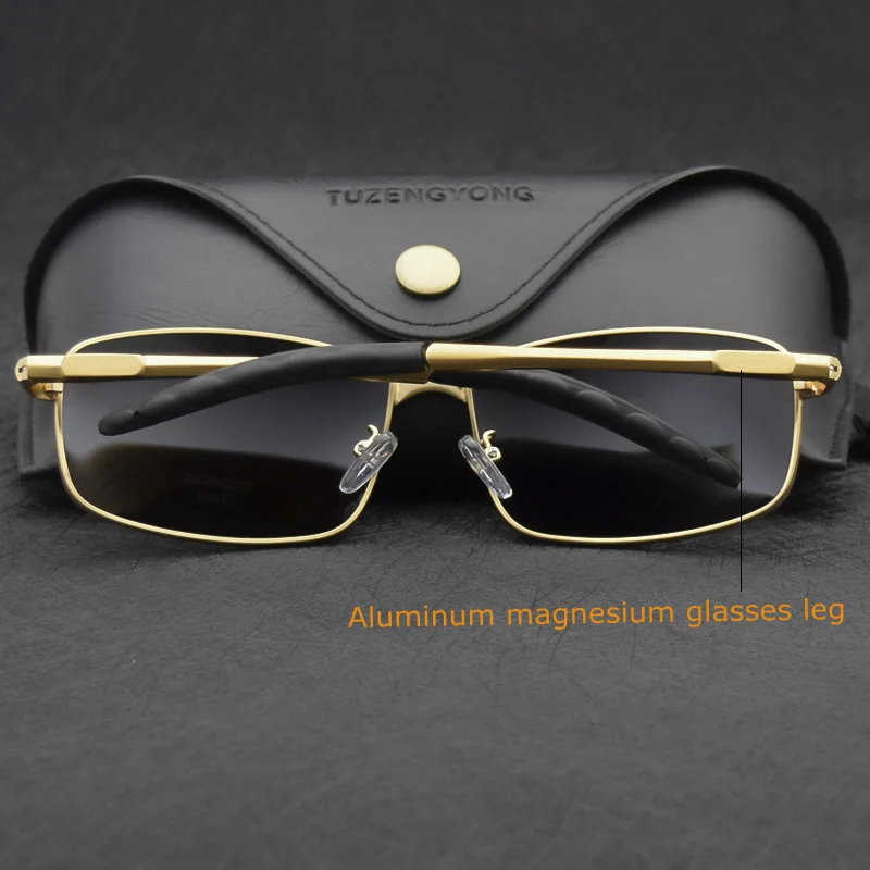TUZENGYONG новые алюминиевые солнцезащитные очки мужские классические брендовые дизайнерские поляризованные квадратные мужские солнцезащитные очки для вождения мужские очки UV400 Gafas