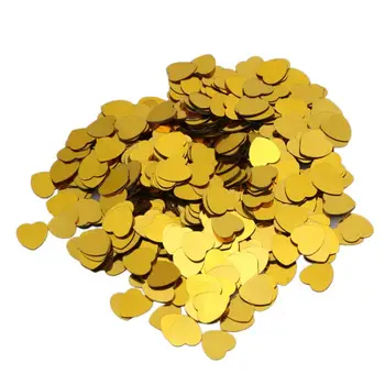 

2000pcs/pack 10mm Gold Shine Sparkle Love Heart Wedding Party Confetti Table Decoration Birthday Party Supplies