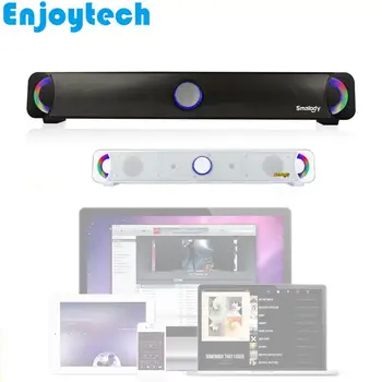 

New Wired Speaker with Colorful LED Flash Light Lamp Soundbar Subwoofer for PC Laptop Tablets TV Mobile Phones Projectors