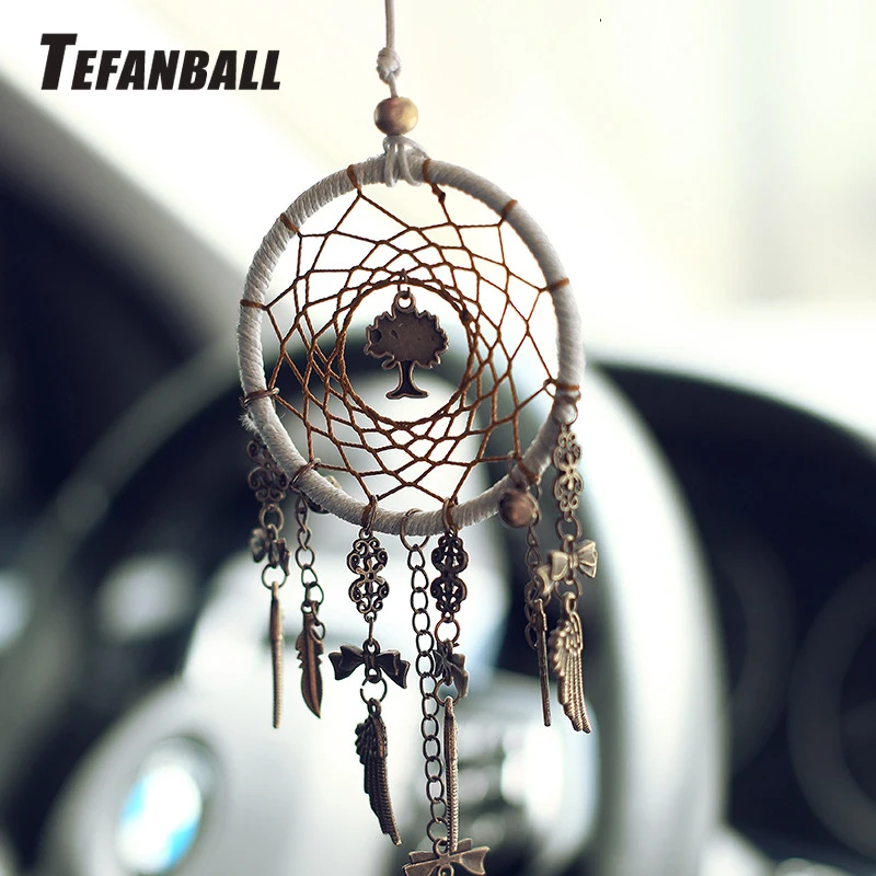 

car handmade dream catcher net with Bronze hanging decor Creative craft gift for home decortion Dashboard Car Mirror Pendant