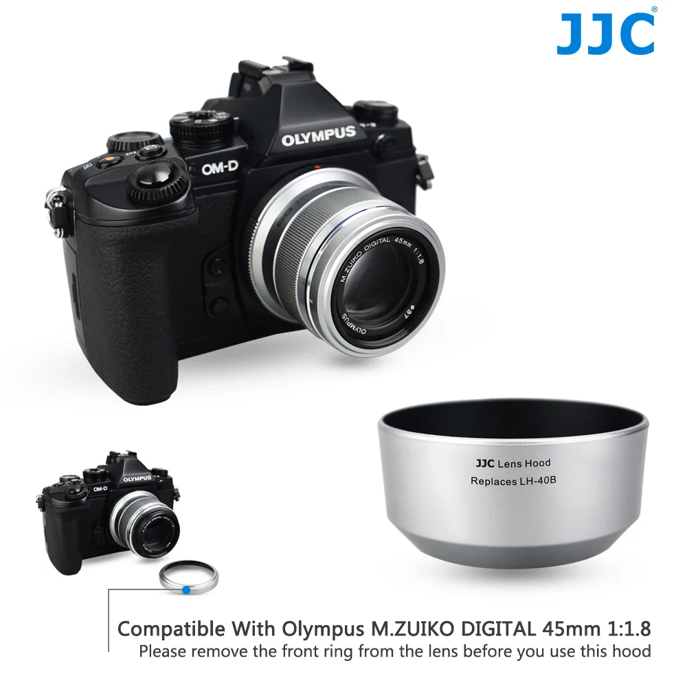 JJC LH-J40B Серебряный 45 мм Камера бленда объектива для Olympus M. ZUIKO DIGITAL 45 мм f/1,8 черный Версия объектива