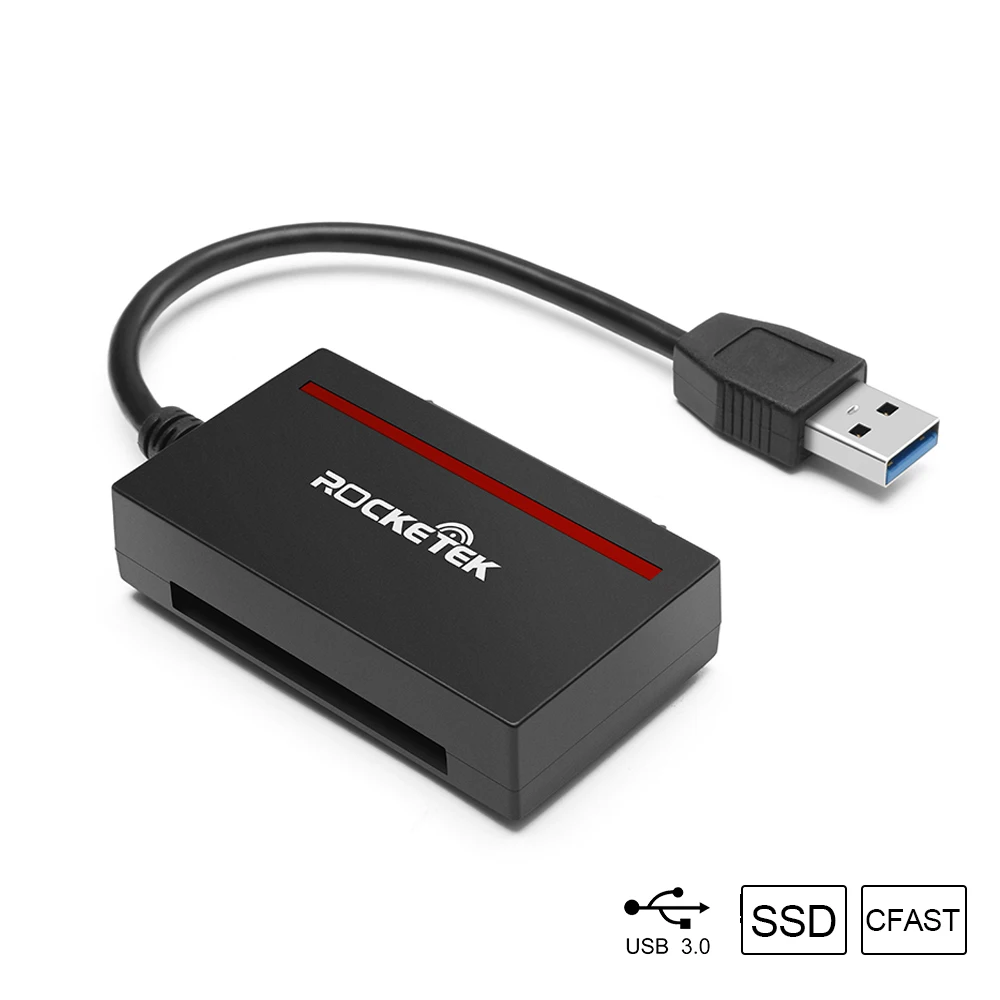 Rocketek CFast 2,0 Reader USB 3,0 для SATA адаптер CFast 2,0 карты и 2,5 "HDD жесткий диск/чтения записи SSD и CF карты одновременно