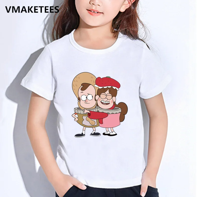 Для детей, на лето для мальчиков и девочек; футболки с рисунком Gravity Falls Гравити Фолз-чашечки сосна с рисунками героев мультфильма Детская футболка забавная одежда для малышей футболка, HKP2415 - Цвет: HKP2415K