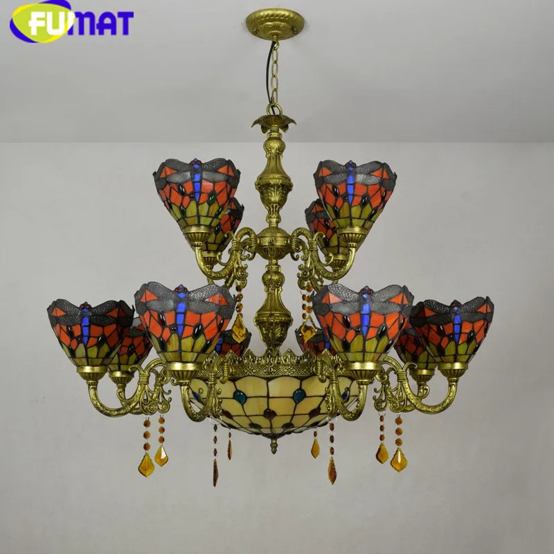 3Tiffany Dragonfly Stained Glass Pendant Light