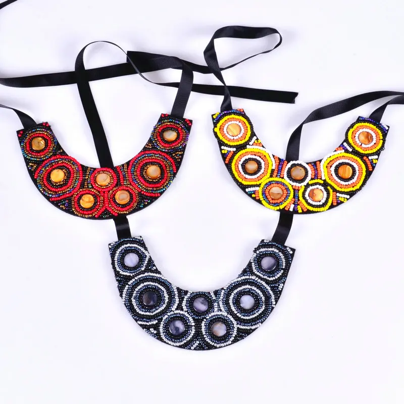 

HOT handmade Colourful resin ethnic style collier necklace & new arrived Big exaggerated vintage choker collar necklace EN-0026