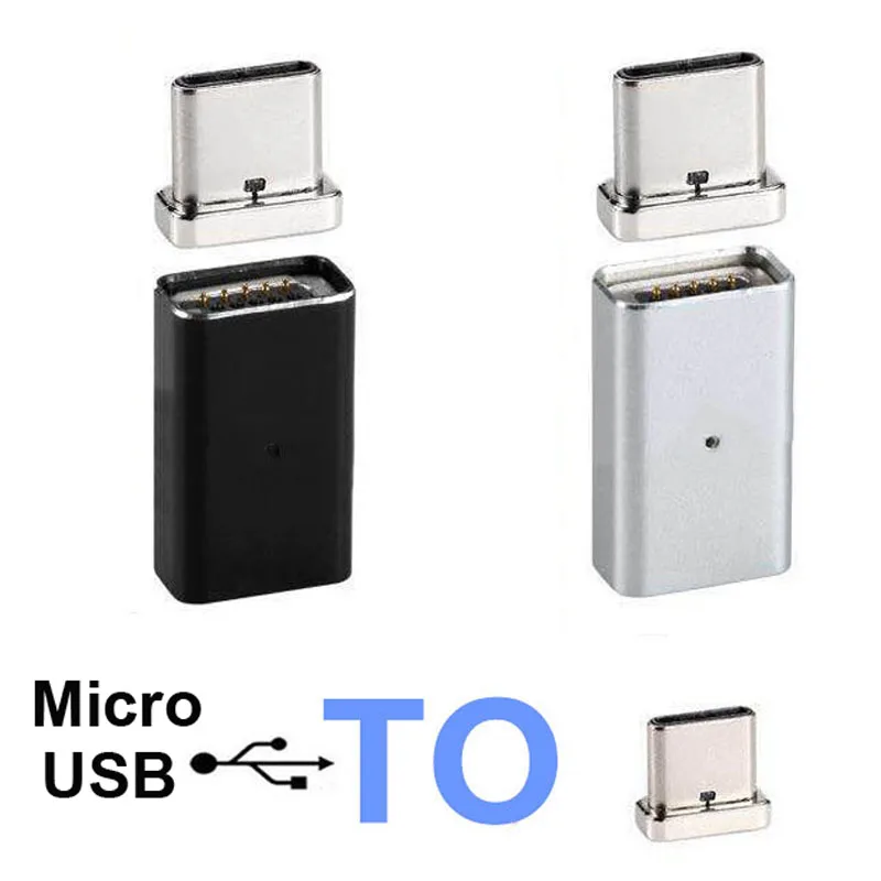 Магнитный Micro USB Женский к type C/для Lightning/Micro Мужской соединитель конвертер USB-C Android Магнитный телефонный адаптер металлический штекер