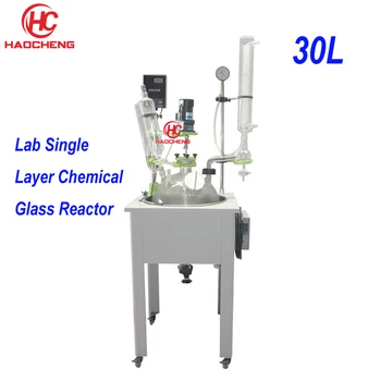

Free shipping,30L Turnkey Solution Quality Assurance 2L Lab Stirring Glass Reactor, Single Glass Reactor Vessel