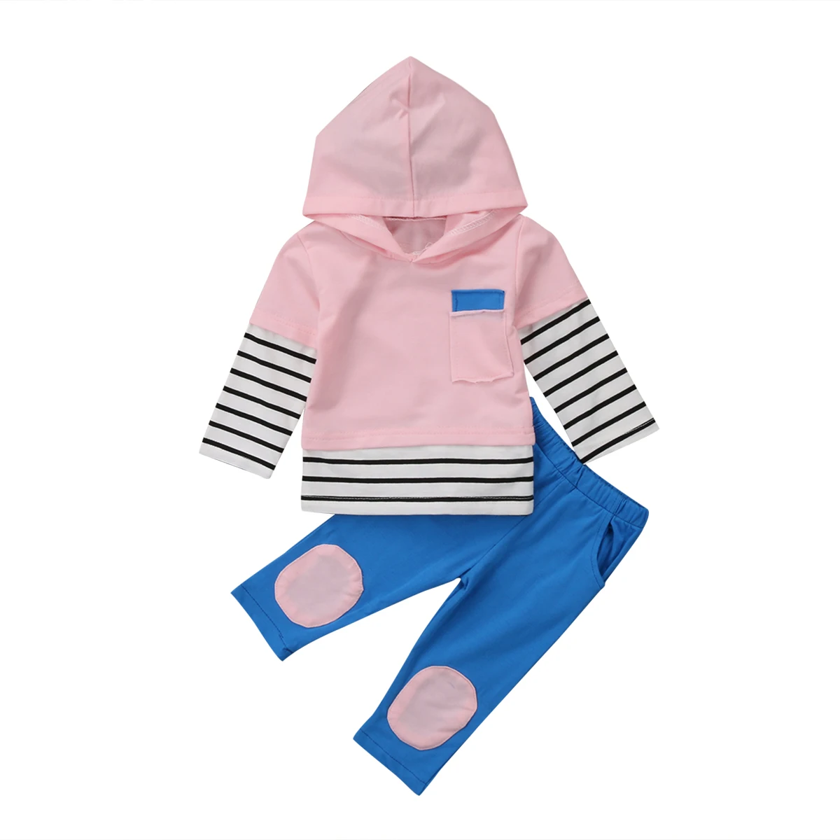 2Pcs Baby Clothing Casual Toddler Baby Boys Girls Long Sleeve Hooded