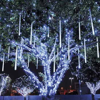 

30cm 96LED 8 Tube Waterproof Shower Meteor Rain Light for Wedding Garden Home Party Christmas Xmas Decoration Tree Lights