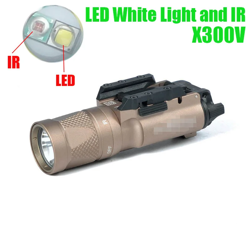 

SF X300V-IR LED White Light and IR Output Tactical X300 Series Weapon Light Fit 20mm Picatinny Rail Dark Earth