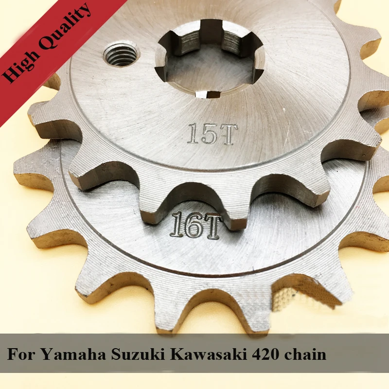 Передняя Звездочка цепи для мотоцикла YAMAHA DT50 TT-R90 110 DT100 RS100 YB100 Suzuki RM60 Kawasaki KX80 420 15 16 T